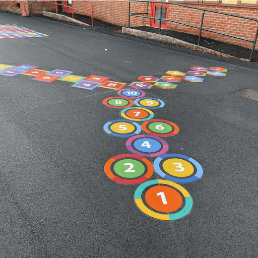 Colourful Hopscotch Floor Markings