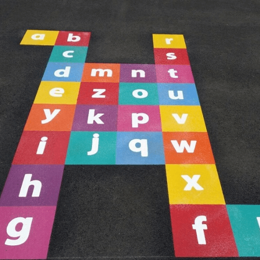 Painted Hopscotch Game